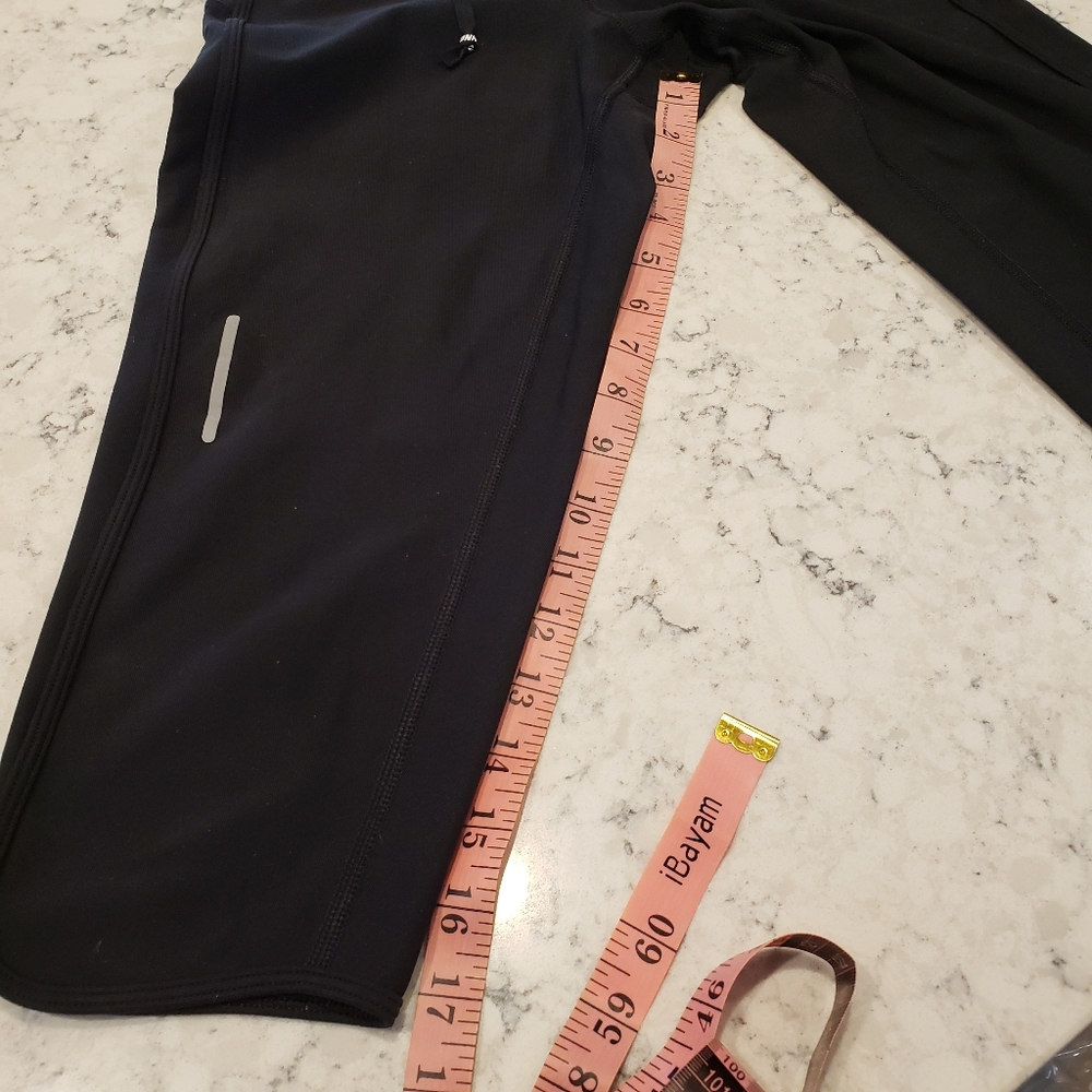 Nike Dri-fit Running Capri Leggings Black/Blue Sz. SM - Picture 15 of 15